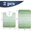 image:imageOLANLY Bathroom Rug Set 2 Piece Soft Absorbent Microfiber Bath Mats and UShaped Contour Toilet Rug NonSlip Machine Wash Dry Plush Shaggy Bath Mats for Bathroom 24x1624x20 GreySage Green