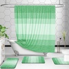 image:imageOLANLY Bathroom Rug Set 2 Piece Soft Absorbent Microfiber Bath Mats and UShaped Contour Toilet Rug NonSlip Machine Wash Dry Plush Shaggy Bath Mats for Bathroom 24x1624x20 GreyGreen