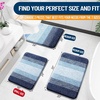 image:imageOLANLY Bathroom Rug Set 2 Piece Soft Absorbent Microfiber Bath Mats and UShaped Contour Toilet Rug NonSlip Machine Wash Dry Plush Shaggy Bath Mats for Bathroom 24x1624x20 GreyNavy