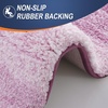 image:imageOLANLY Bathroom Rug Set 2 Piece Soft Absorbent Microfiber Bath Mats and UShaped Contour Toilet Rug NonSlip Machine Wash Dry Plush Shaggy Bath Mats for Bathroom 24x1624x20 GreyPinkishpurple