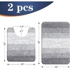 image:imageOLANLY Bathroom Rug Set 2 Piece Soft Absorbent Microfiber Bath Mats and UShaped Contour Toilet Rug NonSlip Machine Wash Dry Plush Shaggy Bath Mats for Bathroom 24x1624x20 GreyLight Grey