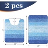 image:imageOLANLY Bathroom Rug Set 2 Piece Soft Absorbent Microfiber Bath Mats and UShaped Contour Toilet Rug NonSlip Machine Wash Dry Plush Shaggy Bath Mats for Bathroom 24x1624x20 GreyLight Royal Blue