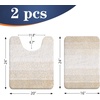 image:imageOLANLY Bathroom Rug Set 2 Piece Soft Absorbent Microfiber Bath Mats and UShaped Contour Toilet Rug NonSlip Machine Wash Dry Plush Shaggy Bath Mats for Bathroom 24x1624x20 GreyLight Beige