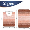 image:imageOLANLY Bathroom Rug Set 2 Piece Soft Absorbent Microfiber Bath Mats and UShaped Contour Toilet Rug NonSlip Machine Wash Dry Plush Shaggy Bath Mats for Bathroom 24x1624x20 GreyOrange