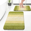 image:imageOLANLY Bathroom Rug Set 2 Piece Soft Absorbent Microfiber Bath Mats and UShaped Contour Toilet Rug NonSlip Machine Wash Dry Plush Shaggy Bath Mats for Bathroom 24x1624x20 GreyOlive Green