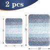 image:imageOLANLY Bathroom Rug Set 2 Piece Soft Absorbent Microfiber Bath Mats and UShaped Contour Toilet Rug NonSlip Machine Wash Dry Plush Shaggy Bath Mats for Bathroom 24x1624x20 GreyBlue