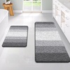 image:imageOLANLY Bathroom Rug Set 2 Piece Soft Absorbent Microfiber Bath Mats and UShaped Contour Toilet Rug NonSlip Machine Wash Dry Plush Shaggy Bath Mats for Bathroom 24x1624x20 GreyGrey