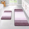 image:imageOLANLY Bathroom Rug Set 2 Piece Soft Absorbent Microfiber Bath Mats and UShaped Contour Toilet Rug NonSlip Machine Wash Dry Plush Shaggy Bath Mats for Bathroom 24x1624x20 GreyMauve