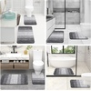 image:imageOLANLY Bathroom Rug Set 2 Piece Soft Absorbent Microfiber Bath Mats and UShaped Contour Toilet Rug NonSlip Machine Wash Dry Plush Shaggy Bath Mats for Bathroom 24x1624x20 GreyGrey