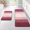 image:imageOLANLY Bathroom Rug Set 2 Piece Soft Absorbent Microfiber Bath Mats and UShaped Contour Toilet Rug NonSlip Machine Wash Dry Plush Shaggy Bath Mats for Bathroom 24x1624x20 GreyRed
