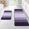 image:imageOLANLY Bathroom Rug Set 2 Piece Soft Absorbent Microfiber Bath Mats and UShaped Contour Toilet Rug NonSlip Machine Wash Dry Plush Shaggy Bath Mats for Bathroom 24x1624x20 GreyViolet