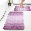 image:imageOLANLY Bathroom Rug Set 2 Piece Soft Absorbent Microfiber Bath Mats and UShaped Contour Toilet Rug NonSlip Machine Wash Dry Plush Shaggy Bath Mats for Bathroom 24x1624x20 GreyPinkishpurple