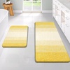 image:imageOLANLY Bathroom Rug Set 2 Piece Soft Absorbent Microfiber Bath Mats and UShaped Contour Toilet Rug NonSlip Machine Wash Dry Plush Shaggy Bath Mats for Bathroom 24x1624x20 GreyYellow