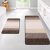 image:imageOLANLY Bathroom Rug Set 2 Piece Soft Absorbent Microfiber Bath Mats and UShaped Contour Toilet Rug NonSlip Machine Wash Dry Plush Shaggy Bath Mats for Bathroom 24x1624x20 GreyBrown
