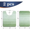 image:imageOLANLY Bathroom Rug Set 2 Piece Soft Absorbent Microfiber Bath Mats and UShaped Contour Toilet Rug NonSlip Machine Wash Dry Plush Shaggy Bath Mats for Bathroom 24x1624x20 GreySage Green