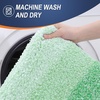 image:imageOLANLY Bathroom Rug Set 2 Piece Soft Absorbent Microfiber Bath Mats and UShaped Contour Toilet Rug NonSlip Machine Wash Dry Plush Shaggy Bath Mats for Bathroom 24x1624x20 GreyGreen