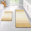 image:imageOLANLY Bathroom Rug Set 2 Piece Soft Absorbent Microfiber Bath Mats and UShaped Contour Toilet Rug NonSlip Machine Wash Dry Plush Shaggy Bath Mats for Bathroom 24x1624x20 GreyLight Yellow