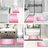 image:imageOLANLY Bathroom Rug Set 2 Piece Soft Absorbent Microfiber Bath Mats and UShaped Contour Toilet Rug NonSlip Machine Wash Dry Plush Shaggy Bath Mats for Bathroom 24x1624x20 GreyPink