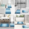 image:imageOLANLY Bathroom Rug Set 2 Piece Soft Absorbent Microfiber Bath Mats and UShaped Contour Toilet Rug NonSlip Machine Wash Dry Plush Shaggy Bath Mats for Bathroom 24x1624x20 GreyPeacock Blue