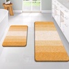 image:imageOLANLY Bathroom Rug Set 2 Piece Soft Absorbent Microfiber Bath Mats and UShaped Contour Toilet Rug NonSlip Machine Wash Dry Plush Shaggy Bath Mats for Bathroom 24x1624x20 GreyGolden Yellow