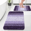 image:imageOLANLY Bathroom Rug Set 2 Piece Soft Absorbent Microfiber Bath Mats and UShaped Contour Toilet Rug NonSlip Machine Wash Dry Plush Shaggy Bath Mats for Bathroom 24x1624x20 GreyViolet