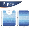 image:imageOLANLY Bathroom Rug Set 2 Piece Soft Absorbent Microfiber Bath Mats and UShaped Contour Toilet Rug NonSlip Machine Wash Dry Plush Shaggy Bath Mats for Bathroom 24x1624x20 GreyLight Royal Blue