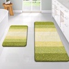 image:imageOLANLY Bathroom Rug Set 2 Piece Soft Absorbent Microfiber Bath Mats and UShaped Contour Toilet Rug NonSlip Machine Wash Dry Plush Shaggy Bath Mats for Bathroom 24x1624x20 GreyOlive Green