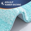 image:imageOLANLY Bathroom Rug Set 2 Piece Soft Absorbent Microfiber Bath Mats and UShaped Contour Toilet Rug NonSlip Machine Wash Dry Plush Shaggy Bath Mats for Bathroom 24x1624x20 GreyTeal