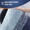 image:imageOLANLY Bathroom Rug Set 2 Piece Soft Absorbent Microfiber Bath Mats and UShaped Contour Toilet Rug NonSlip Machine Wash Dry Plush Shaggy Bath Mats for Bathroom 24x1624x20 GreyAiry Blue