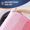 image:imageOLANLY Bathroom Rug Set 2 Piece Soft Absorbent Microfiber Bath Mats and UShaped Contour Toilet Rug NonSlip Machine Wash Dry Plush Shaggy Bath Mats for Bathroom 24x1624x20 GreyPink