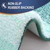 image:imageOLANLY Bathroom Rug Set 2 Piece Soft Absorbent Microfiber Bath Mats and UShaped Contour Toilet Rug NonSlip Machine Wash Dry Plush Shaggy Bath Mats for Bathroom 24x1624x20 GreyBlackish Green