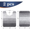 image:imageOLANLY Bathroom Rug Set 2 Piece Soft Absorbent Microfiber Bath Mats and UShaped Contour Toilet Rug NonSlip Machine Wash Dry Plush Shaggy Bath Mats for Bathroom 24x1624x20 GreyGrey