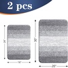 image:imageOLANLY Bathroom Rug Set 2 Piece Soft Absorbent Microfiber Bath Mats and UShaped Contour Toilet Rug NonSlip Machine Wash Dry Plush Shaggy Bath Mats for Bathroom 24x1624x20 GreyLight Grey