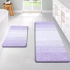 image:imageOLANLY Bathroom Rug Set 2 Piece Soft Absorbent Microfiber Bath Mats and UShaped Contour Toilet Rug NonSlip Machine Wash Dry Plush Shaggy Bath Mats for Bathroom 24x1624x20 GreyLight Purple