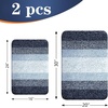 image:imageOLANLY Bathroom Rug Set 2 Piece Soft Absorbent Microfiber Bath Mats and UShaped Contour Toilet Rug NonSlip Machine Wash Dry Plush Shaggy Bath Mats for Bathroom 24x1624x20 GreyDark Blue