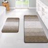 image:imageOLANLY Bathroom Rug Set 2 Piece Soft Absorbent Microfiber Bath Mats and UShaped Contour Toilet Rug NonSlip Machine Wash Dry Plush Shaggy Bath Mats for Bathroom 24x1624x20 GreyCoffe