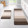 image:imageOLANLY Bathroom Rug Set 2 Piece Soft Absorbent Microfiber Bath Mats and UShaped Contour Toilet Rug NonSlip Machine Wash Dry Plush Shaggy Bath Mats for Bathroom 24x1624x20 GreyLight Brown