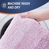image:imageOLANLY Bathroom Rug Set 2 Piece Soft Absorbent Microfiber Bath Mats and UShaped Contour Toilet Rug NonSlip Machine Wash Dry Plush Shaggy Bath Mats for Bathroom 24x1624x20 GreyPinkishpurple
