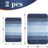 image:imageOLANLY Bathroom Rug Set 2 Piece Soft Absorbent Microfiber Bath Mats and UShaped Contour Toilet Rug NonSlip Machine Wash Dry Plush Shaggy Bath Mats for Bathroom 24x1624x20 GreyNavy