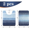 image:imageOLANLY Bathroom Rug Set 2 Piece Soft Absorbent Microfiber Bath Mats and UShaped Contour Toilet Rug NonSlip Machine Wash Dry Plush Shaggy Bath Mats for Bathroom 24x1624x20 GreyNavy