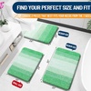 image:imageOLANLY Bathroom Rug Set 2 Piece Soft Absorbent Microfiber Bath Mats and UShaped Contour Toilet Rug NonSlip Machine Wash Dry Plush Shaggy Bath Mats for Bathroom 24x1624x20 GreyGreen