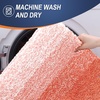image:imageOLANLY Bathroom Rug Set 2 Piece Soft Absorbent Microfiber Bath Mats and UShaped Contour Toilet Rug NonSlip Machine Wash Dry Plush Shaggy Bath Mats for Bathroom 24x1624x20 GreyCoral
