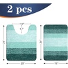 image:imageOLANLY Bathroom Rug Set 2 Piece Soft Absorbent Microfiber Bath Mats and UShaped Contour Toilet Rug NonSlip Machine Wash Dry Plush Shaggy Bath Mats for Bathroom 24x1624x20 GreyBlackish Green
