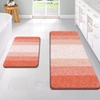 image:imageOLANLY Bathroom Rug Set 2 Piece Soft Absorbent Microfiber Bath Mats and UShaped Contour Toilet Rug NonSlip Machine Wash Dry Plush Shaggy Bath Mats for Bathroom 24x1624x20 GreyCoral