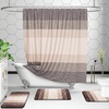 image:imageOLANLY Bathroom Rug Set 2 Piece Soft Absorbent Microfiber Bath Mats and UShaped Contour Toilet Rug NonSlip Machine Wash Dry Plush Shaggy Bath Mats for Bathroom 24x1624x20 GreyBrown