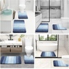 image:imageOLANLY Bathroom Rug Set 2 Piece Soft Absorbent Microfiber Bath Mats and UShaped Contour Toilet Rug NonSlip Machine Wash Dry Plush Shaggy Bath Mats for Bathroom 24x1624x20 GreyNavy