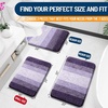 image:imageOLANLY Bathroom Rug Set 2 Piece Soft Absorbent Microfiber Bath Mats and UShaped Contour Toilet Rug NonSlip Machine Wash Dry Plush Shaggy Bath Mats for Bathroom 24x1624x20 GreyViolet