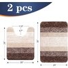 image:imageOLANLY Bathroom Rug Set 2 Piece Soft Absorbent Microfiber Bath Mats and UShaped Contour Toilet Rug NonSlip Machine Wash Dry Plush Shaggy Bath Mats for Bathroom 24x1624x20 GreyBrown