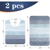 image:imageOLANLY Bathroom Rug Set 2 Piece Soft Absorbent Microfiber Bath Mats and UShaped Contour Toilet Rug NonSlip Machine Wash Dry Plush Shaggy Bath Mats for Bathroom 24x1624x20 GreyBlue