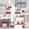 image:imageOLANLY Bathroom Rug Set 2 Piece Soft Absorbent Microfiber Bath Mats and UShaped Contour Toilet Rug NonSlip Machine Wash Dry Plush Shaggy Bath Mats for Bathroom 24x1624x20 GreyRed